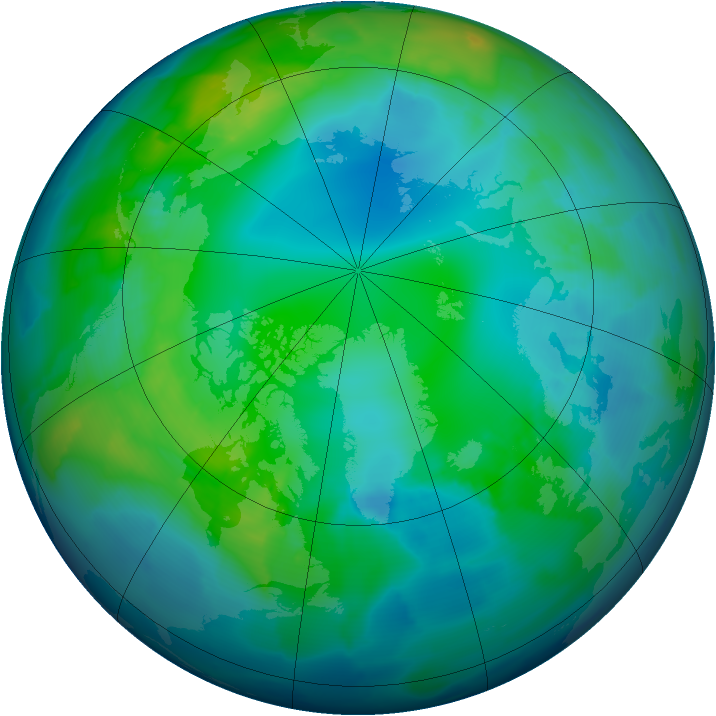 Arctic ozone map for 10 November 2012